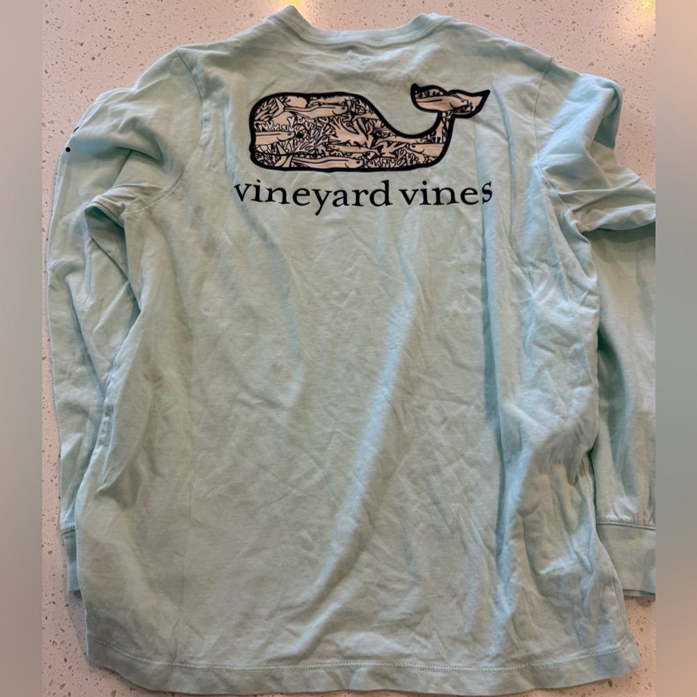 Boys Girls Vineyard Vines Performance Tee T Shirt Top  Large (16) Blue Short Sle